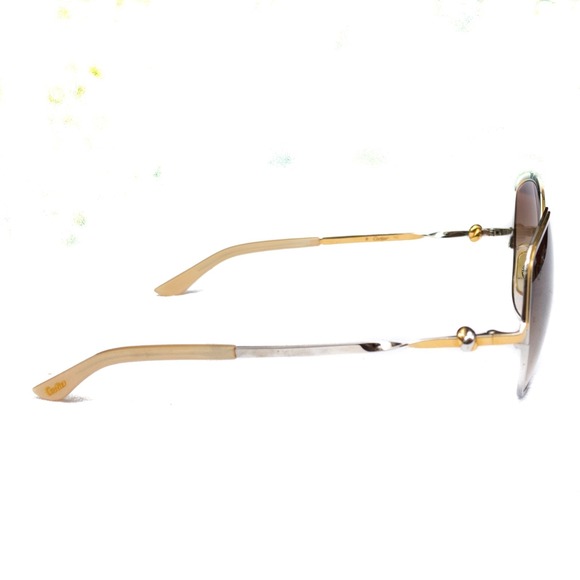 Vintage Cartier Trinity de‎ Cartier CT0089S Cat Eye Sunglasses Gold Silver Brown - Picture 5 of 14